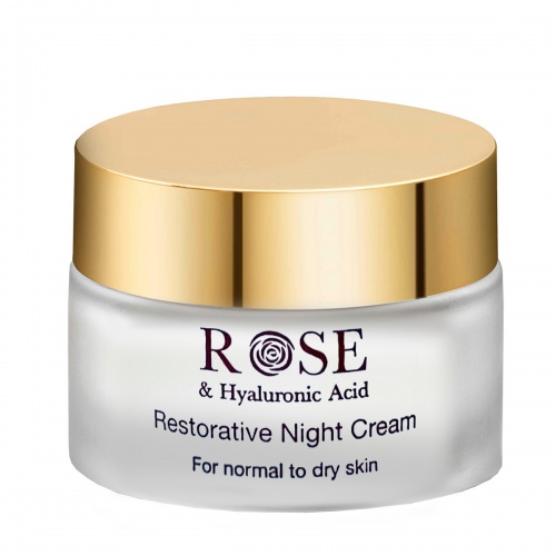 Rose and Hyaluronic Восстанавливающий ночной крем для нормальной и сухой кожи, 50мл  фото 2